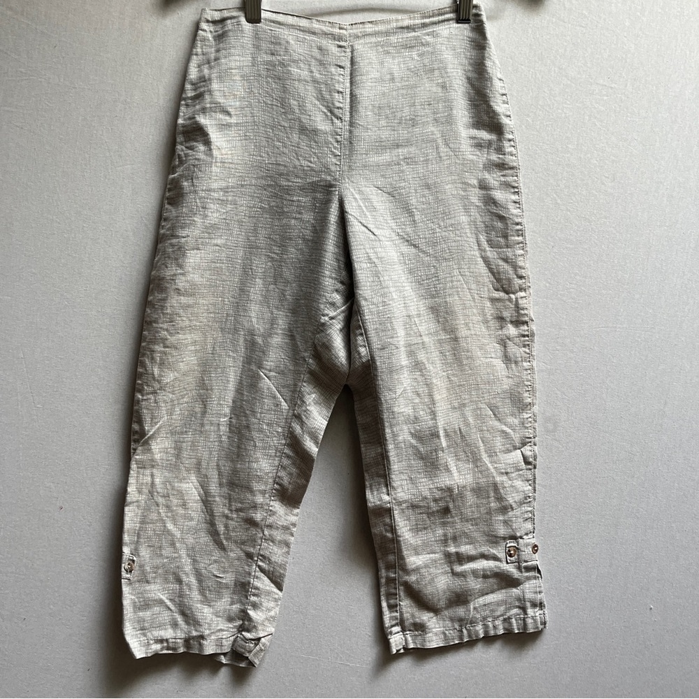 Click by Color Me Cotton 100% Linen convertible cropped capris pants Sz XS
